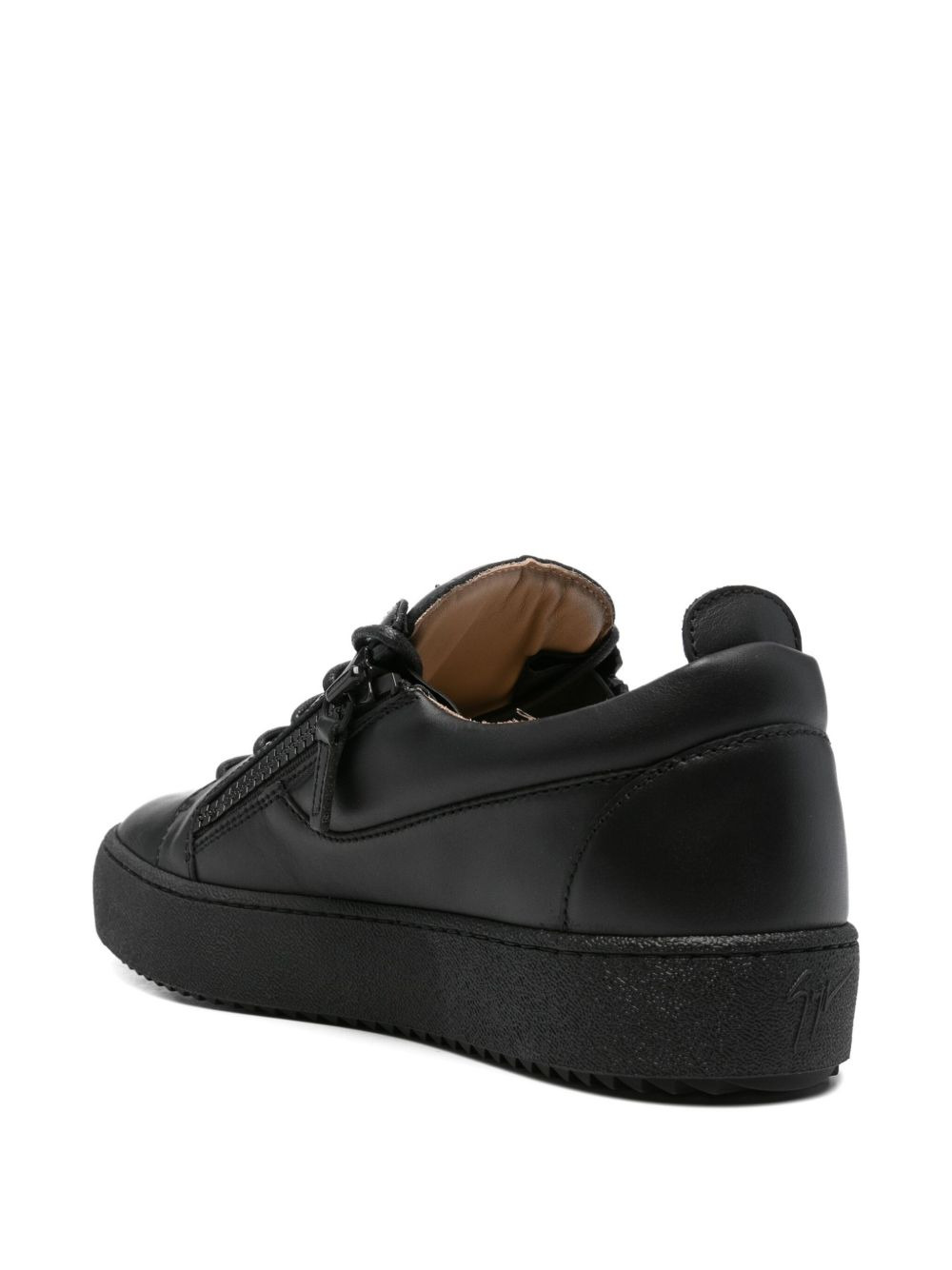 lace-up leather sneakers - 3