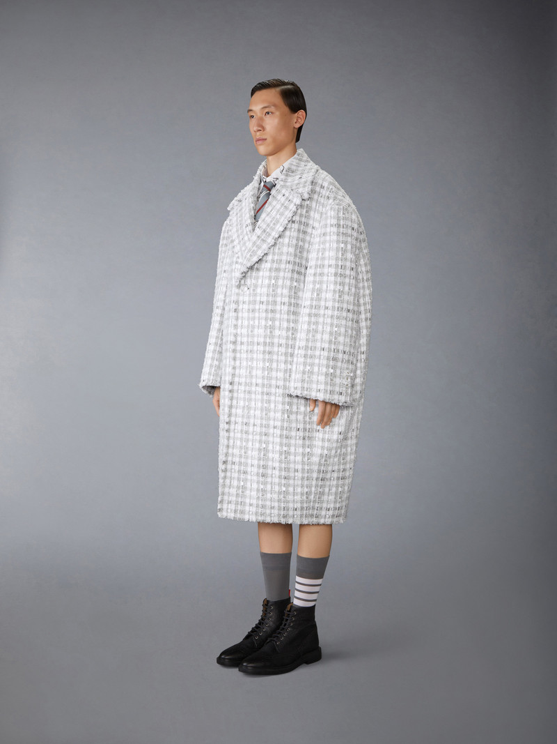 GINGHAM RIBBON TWEED COCOON COAT 3