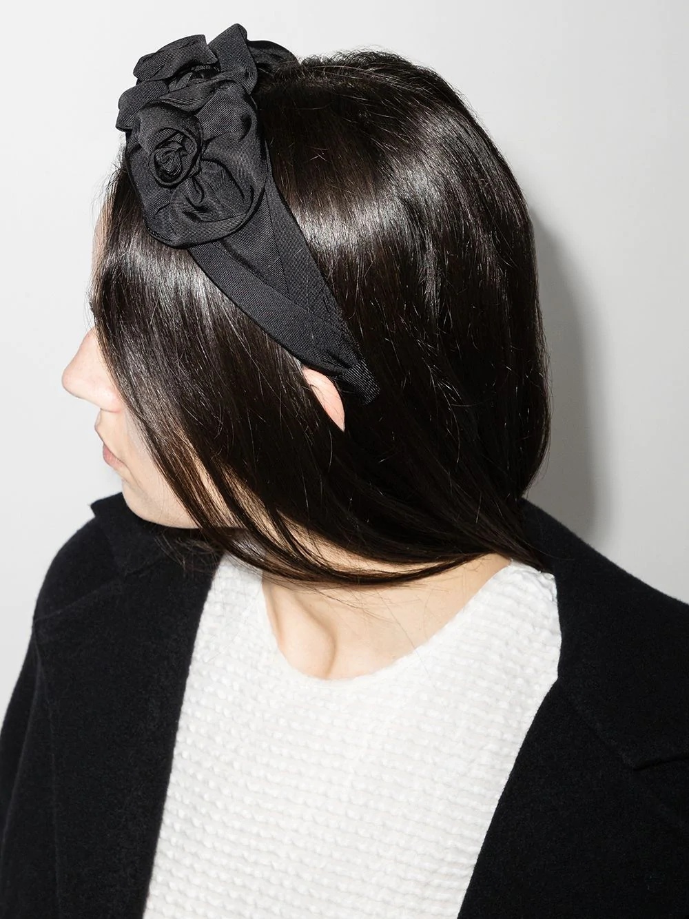 oversized rose appliqué headband - 2