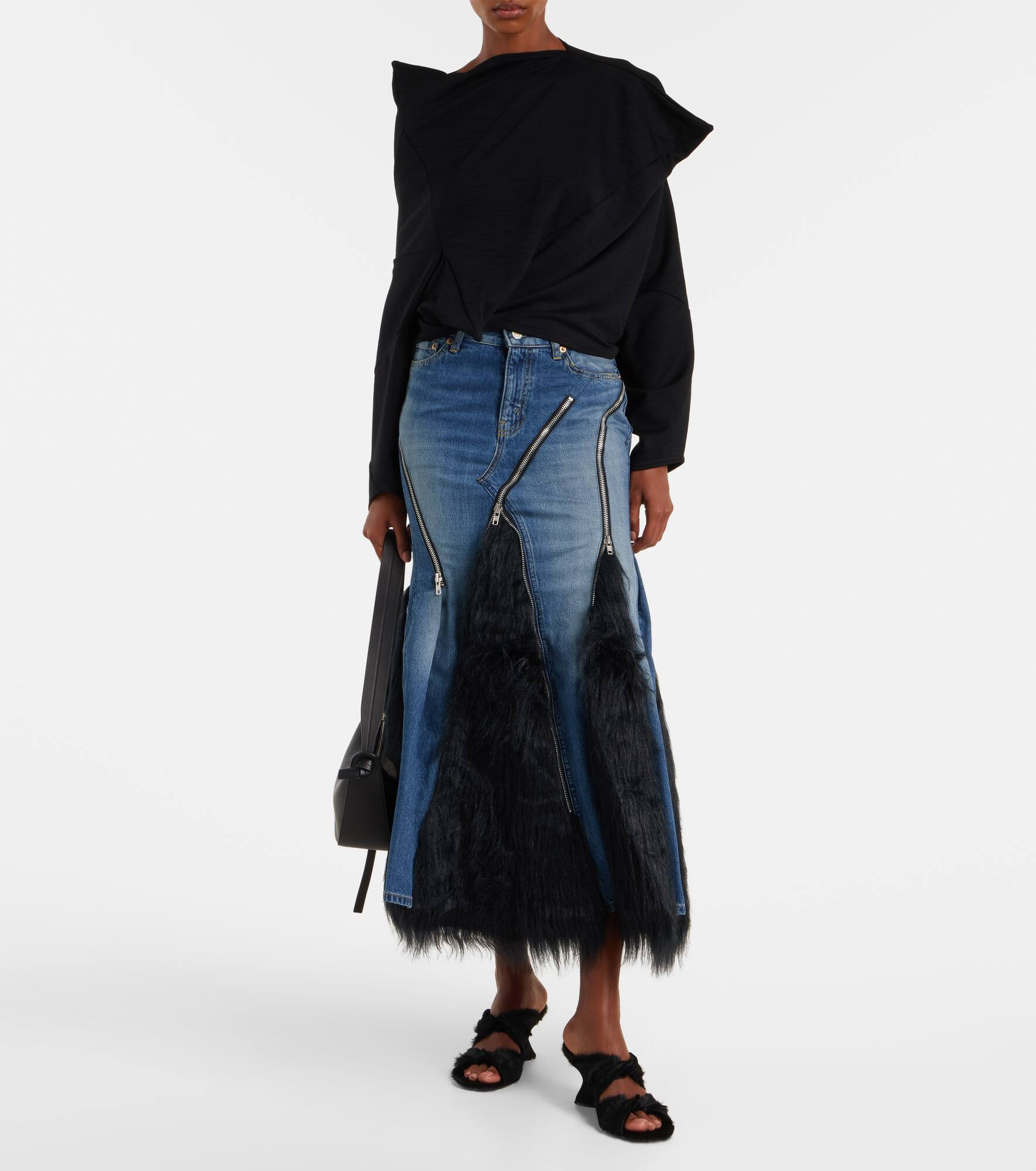 Low-rise denim maxi skirt - 2