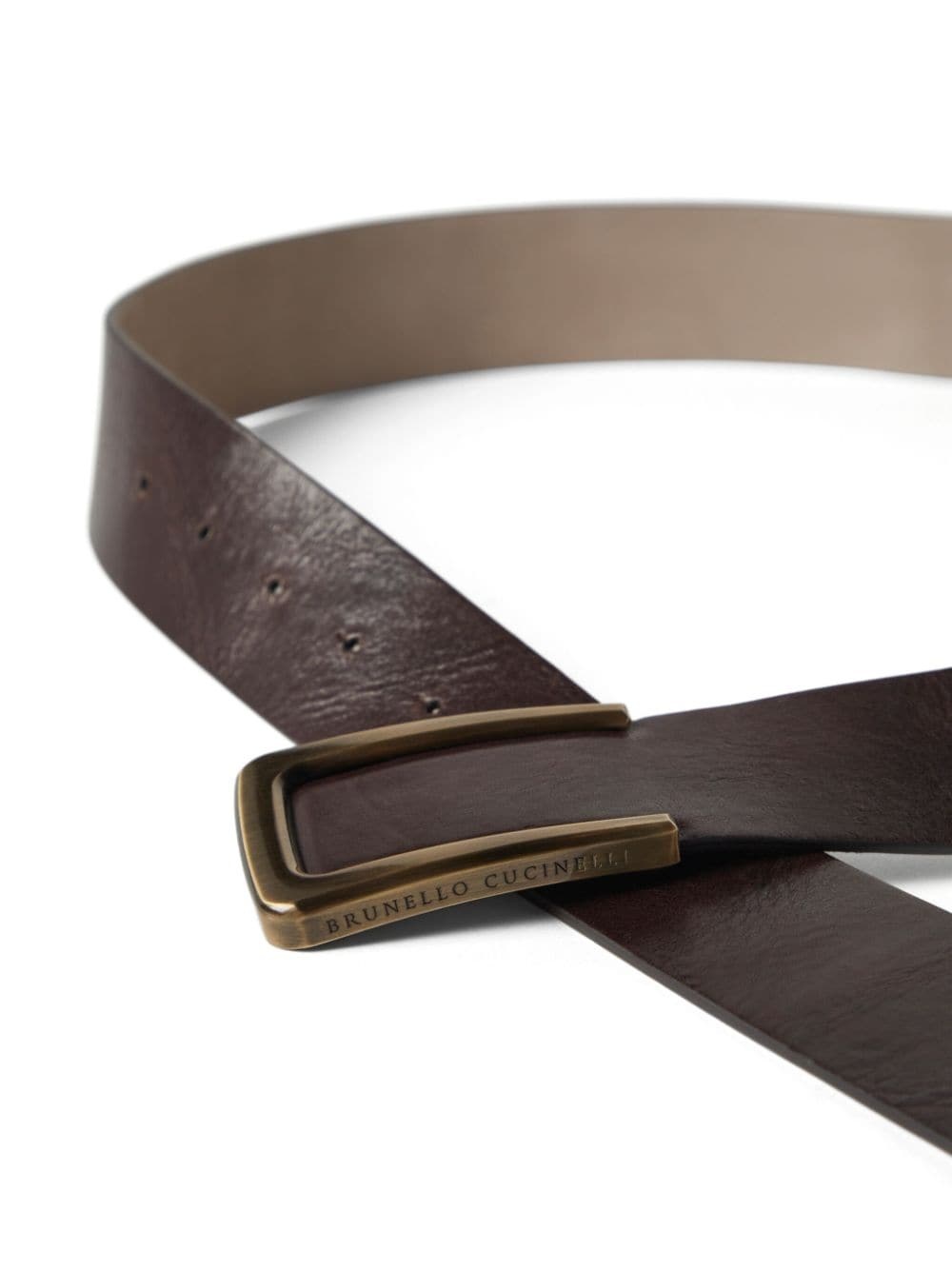 buckled leather belt - 3