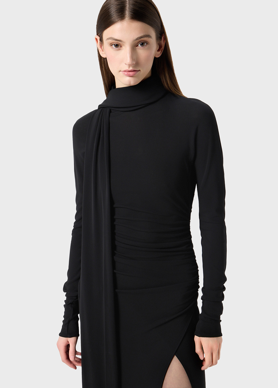 MIDI JERSEY DRESS WITH SCARF - 5