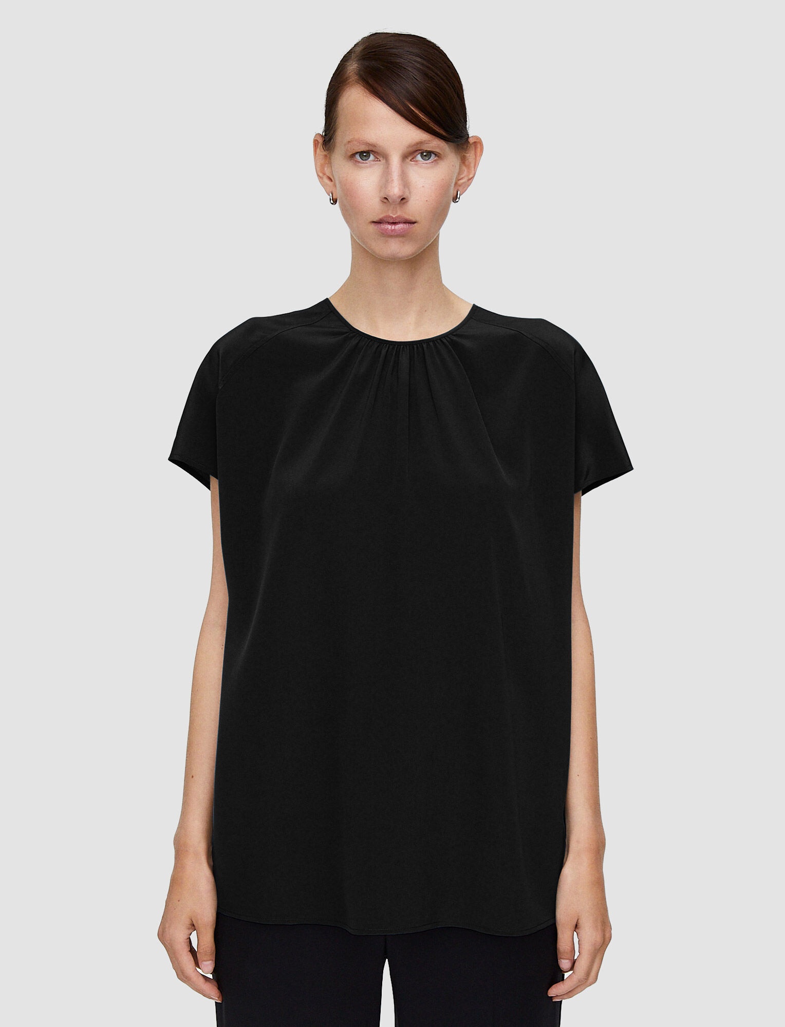 Silk Crepe de Soie Broca Blouse - 3