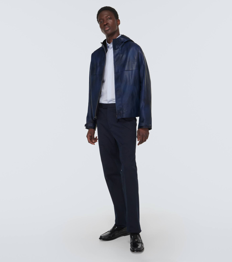 Berluti Hooded leather jacket outlook