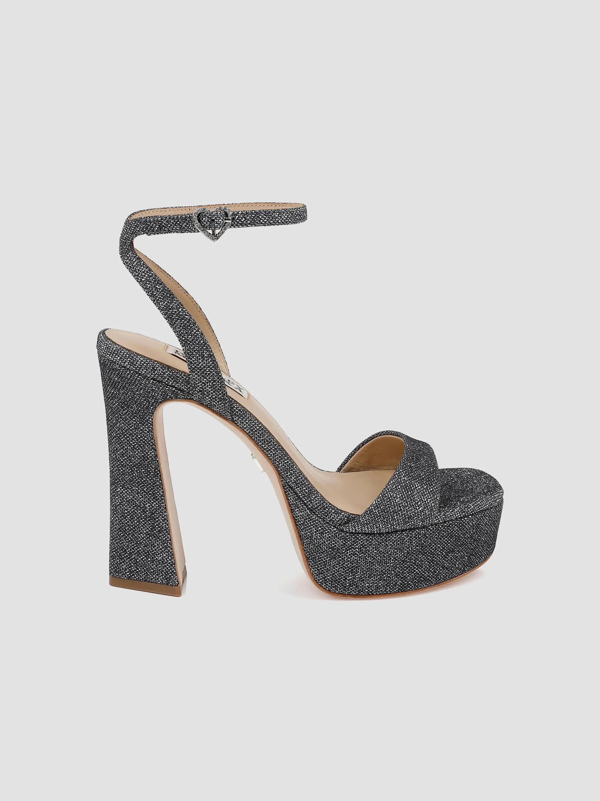 Women's Caia 125MM Glitter Platform Sandals - Pewter Glitter - 1