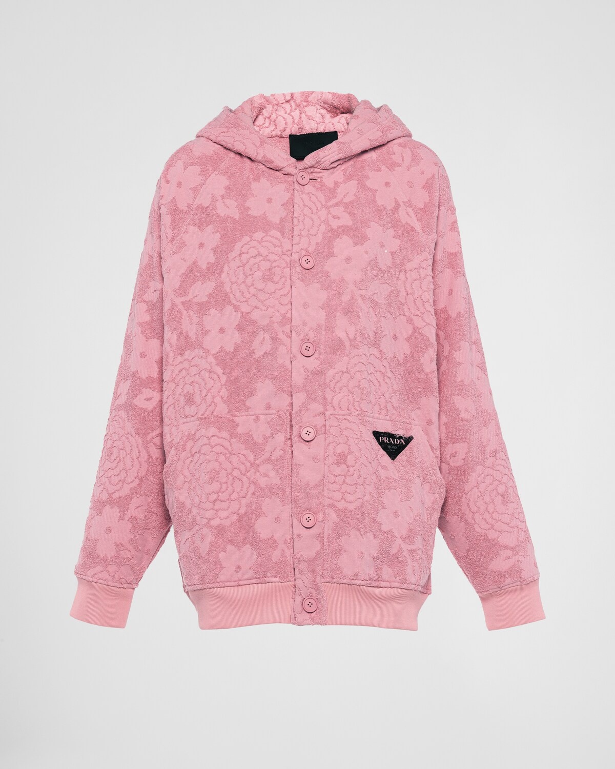 Jacquard terrycloth hoodie - 1