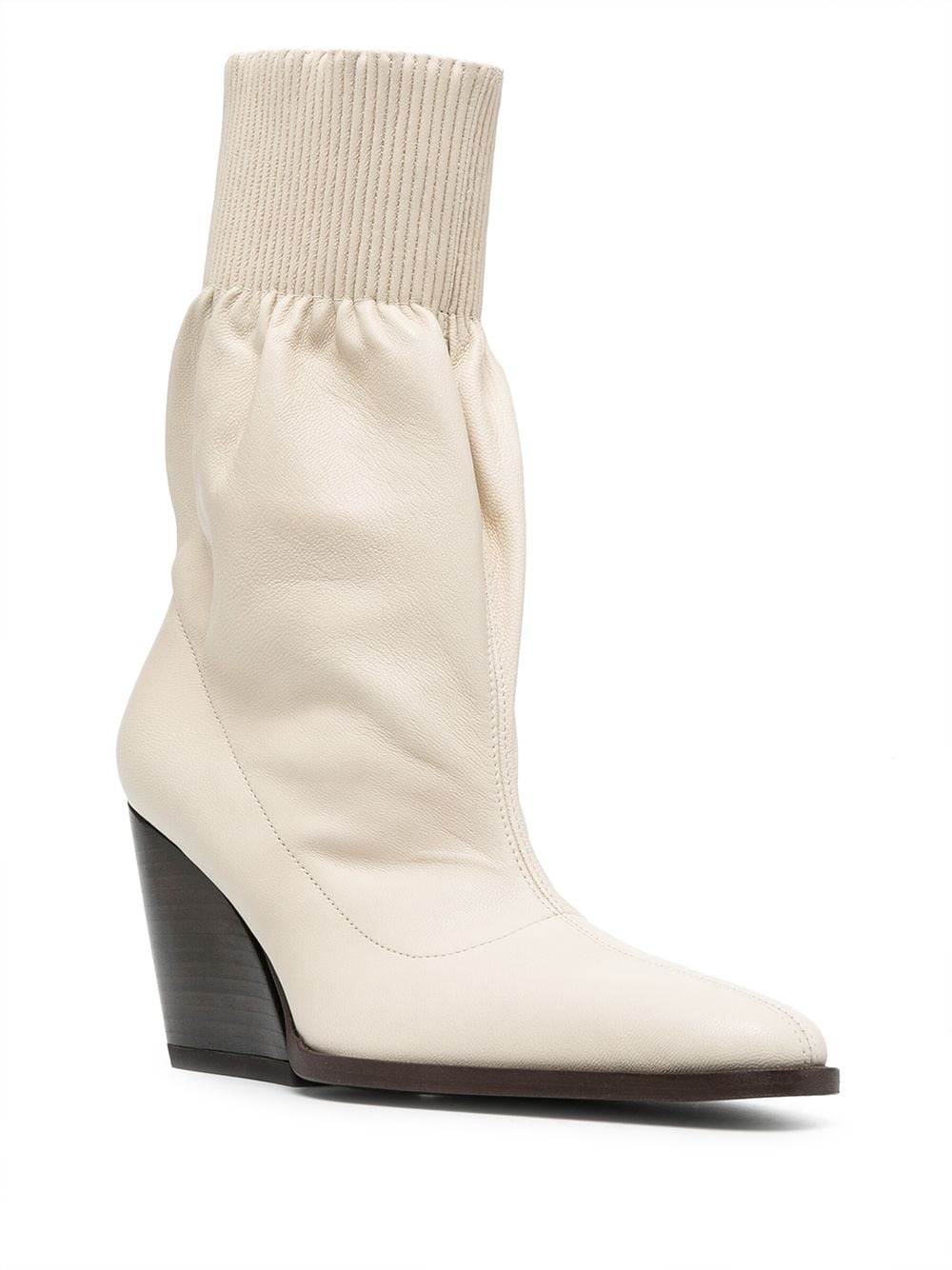 slip-on stacked heel boots - 2