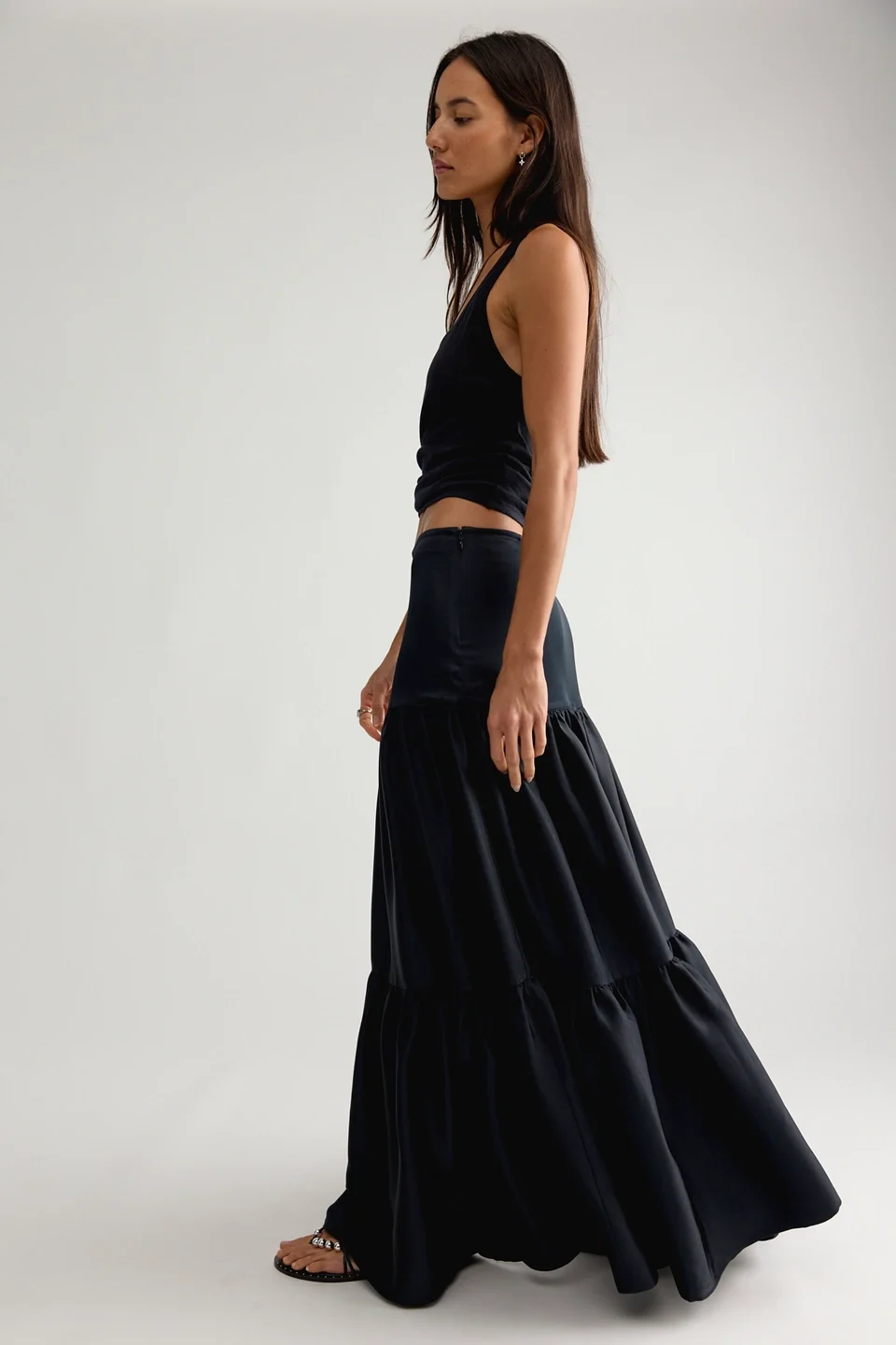 Juliette Satin Maxi Skirt - 1
