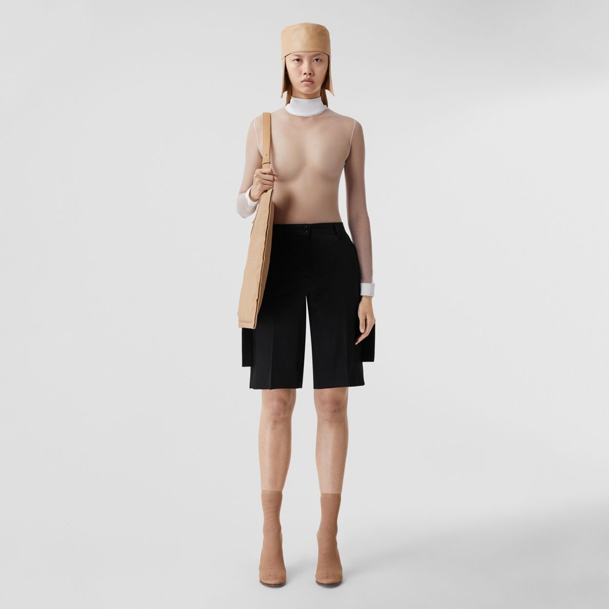 Stretch Tulle Turtleneck Bodysuit - 4