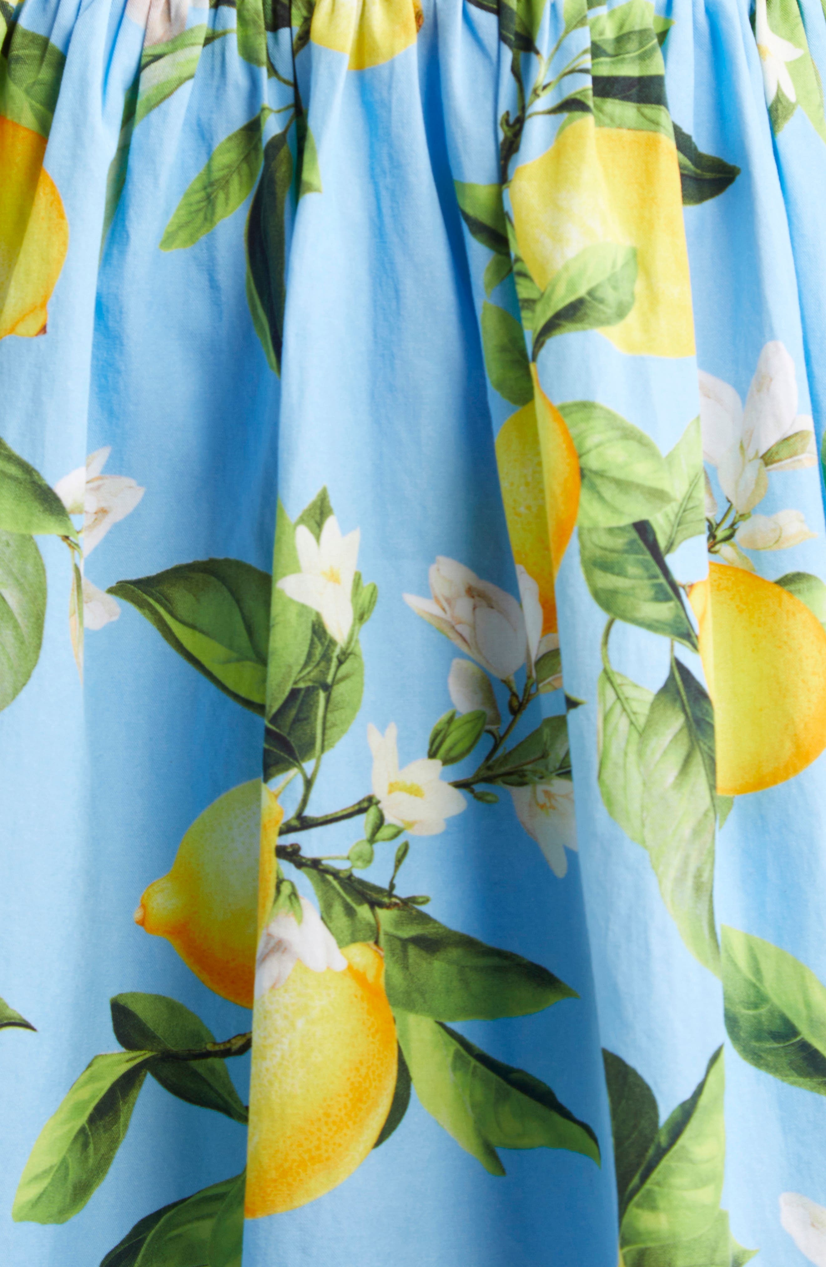 L'AGENCE Jai Lemon Print Corset Minidress in Sky Blue/Yellow Floral Lemon at Nordstrom - 6
