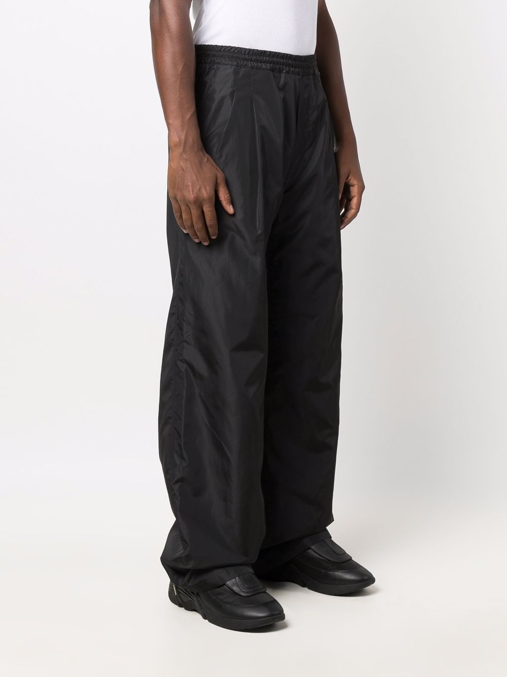 wide-leg elasticated-waist trousers - 4