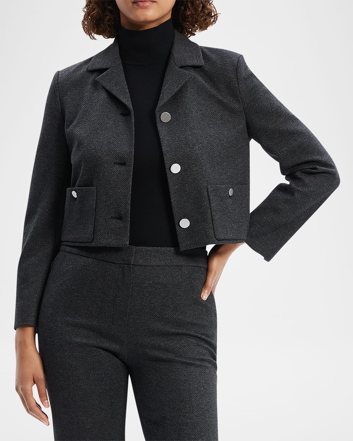 Boxy Cropped Patch Pocket Jacket - 3