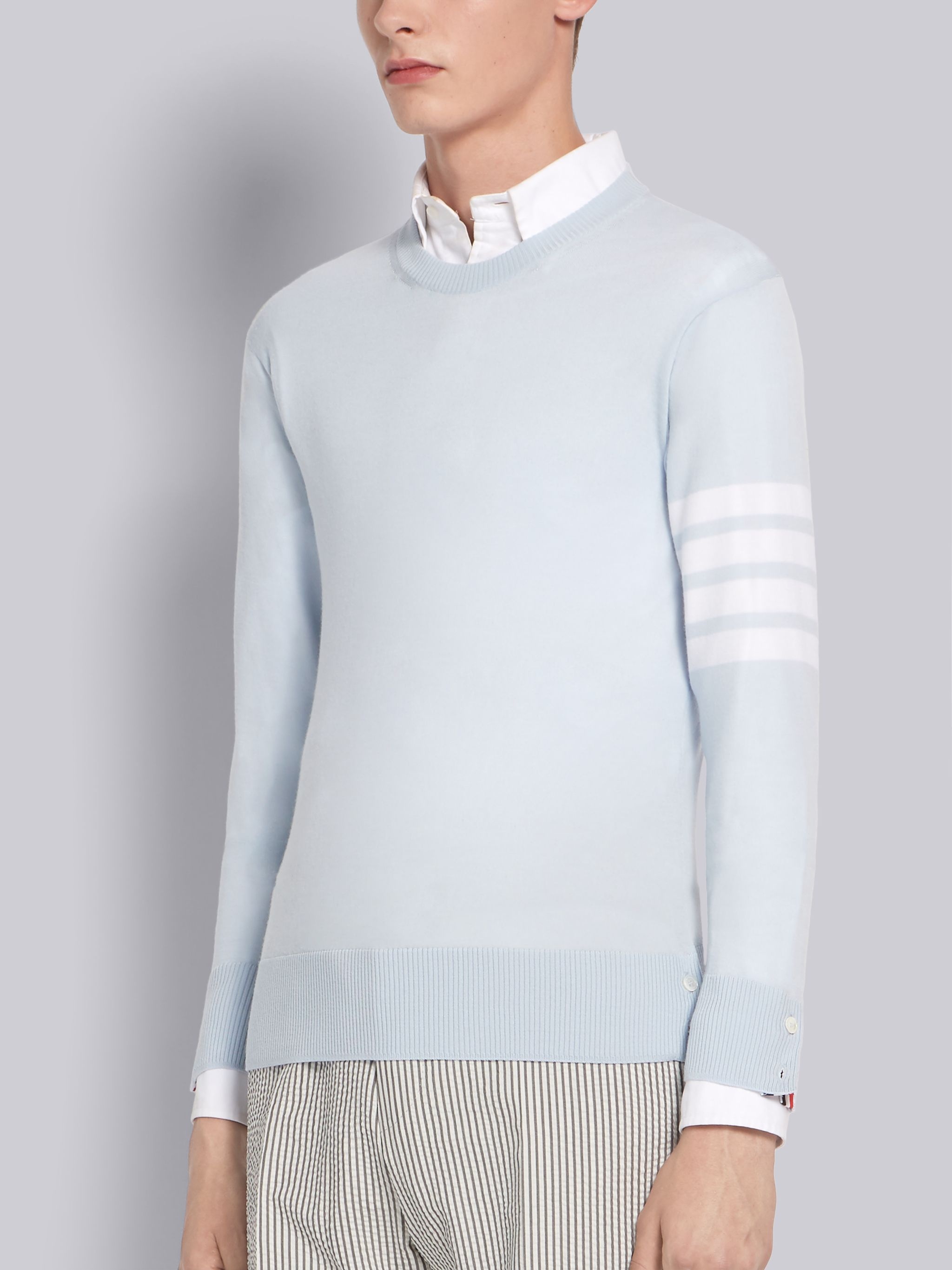 Blue Merino Crewneck Pullover - 2