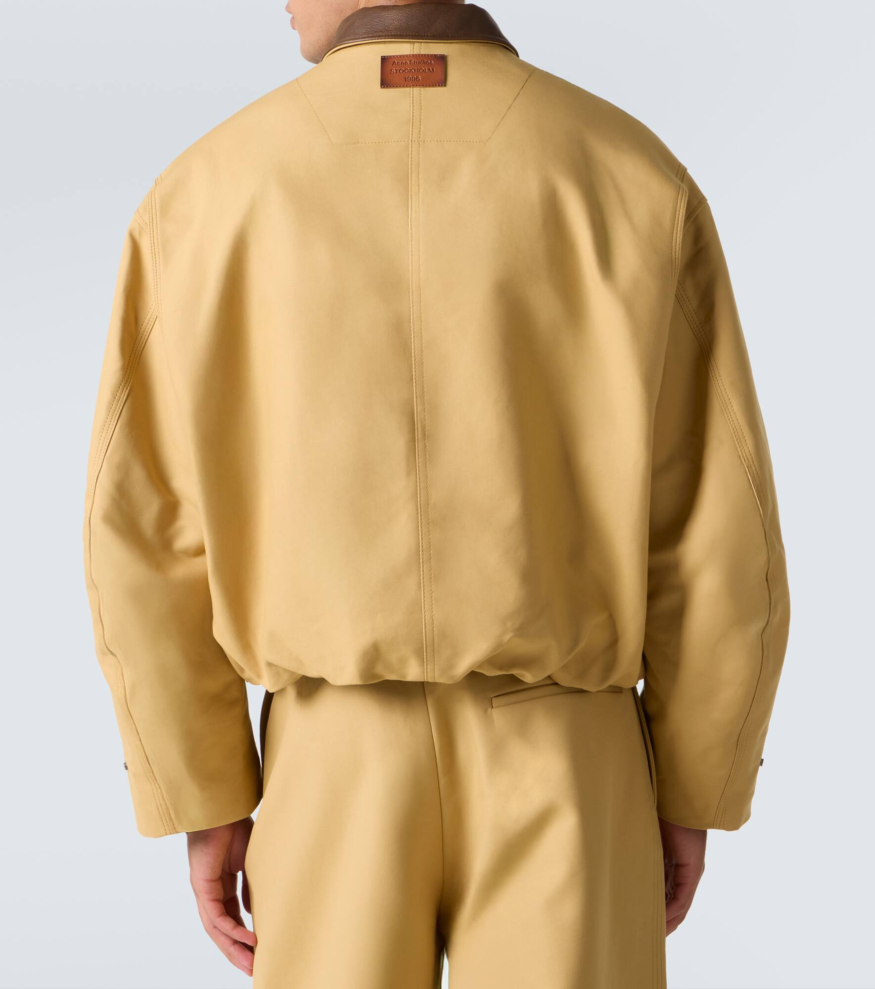 Leather-trimmed cotton twill jacket - 4