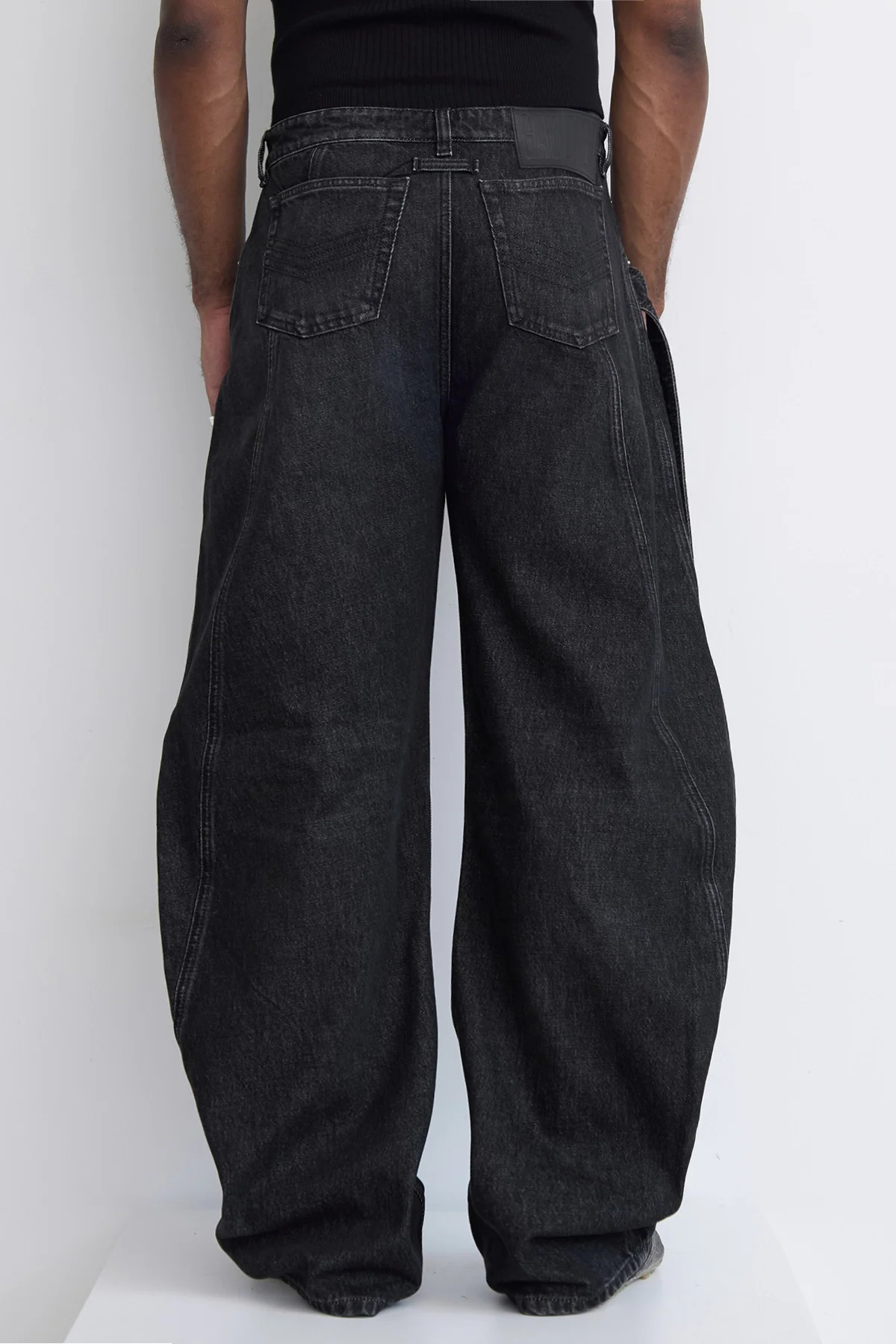 Jean Paul Gaultier Low Waist Strap Detail Jean Vintage Black - 6