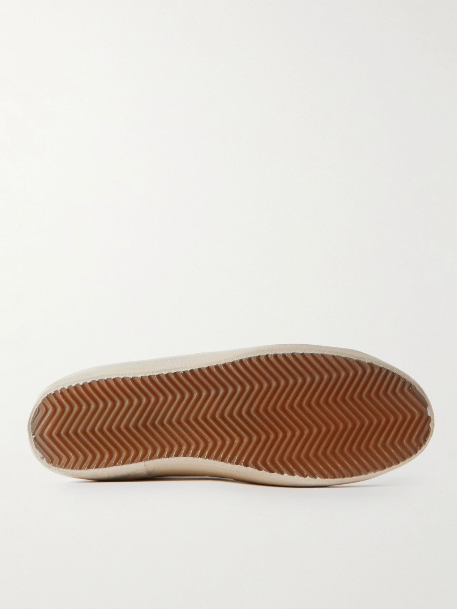 Superstar Distressed Leather Sneakers Cream - 6