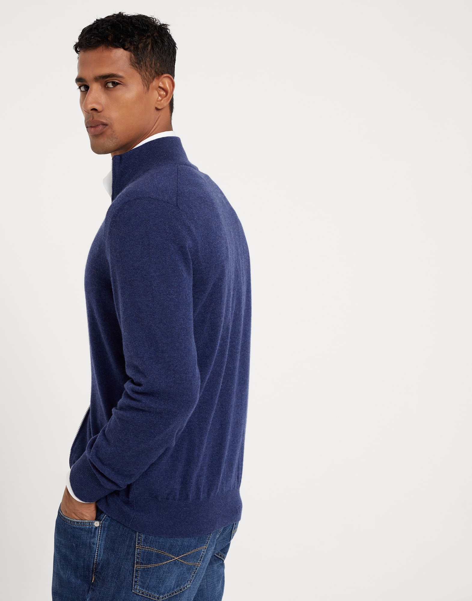 Cashmere turtleneck cardigan with zipper - 2