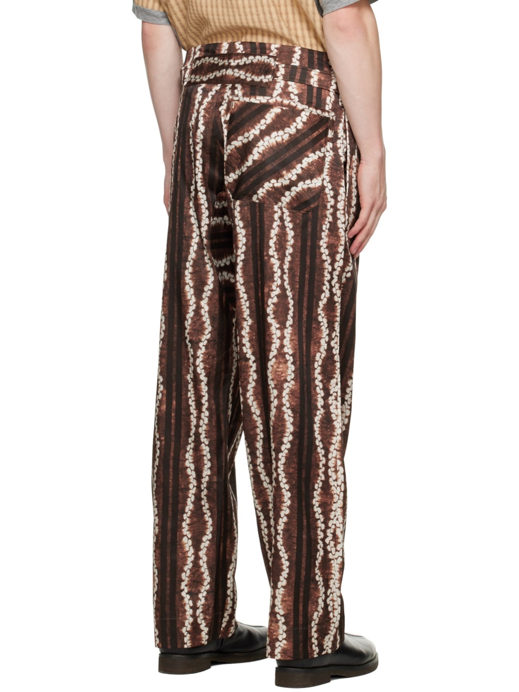 Brown & White Roketsu-Dyed Trousers - 3