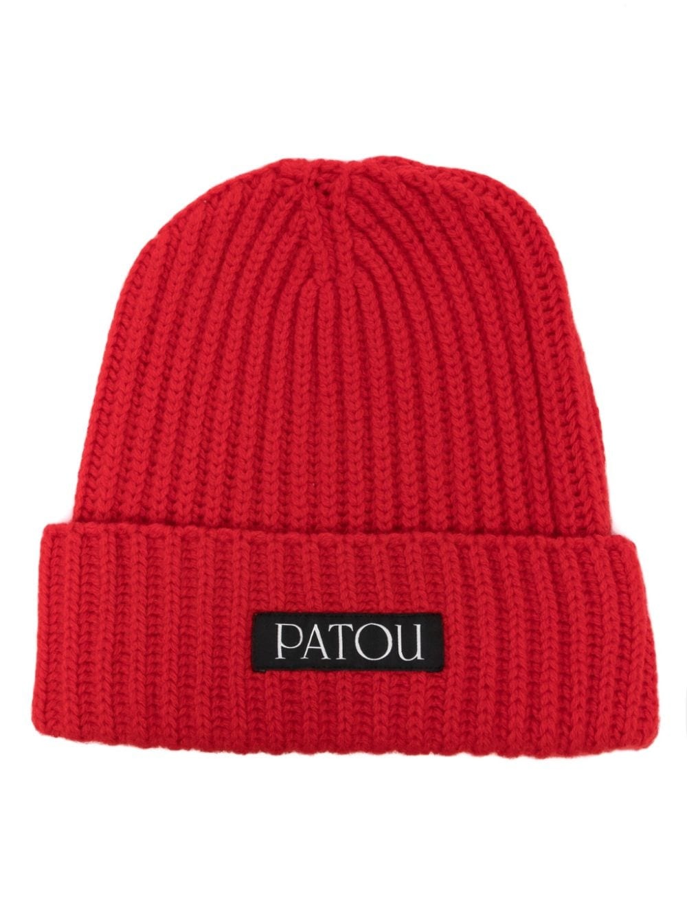 logo-patch ribbed beanie - 1