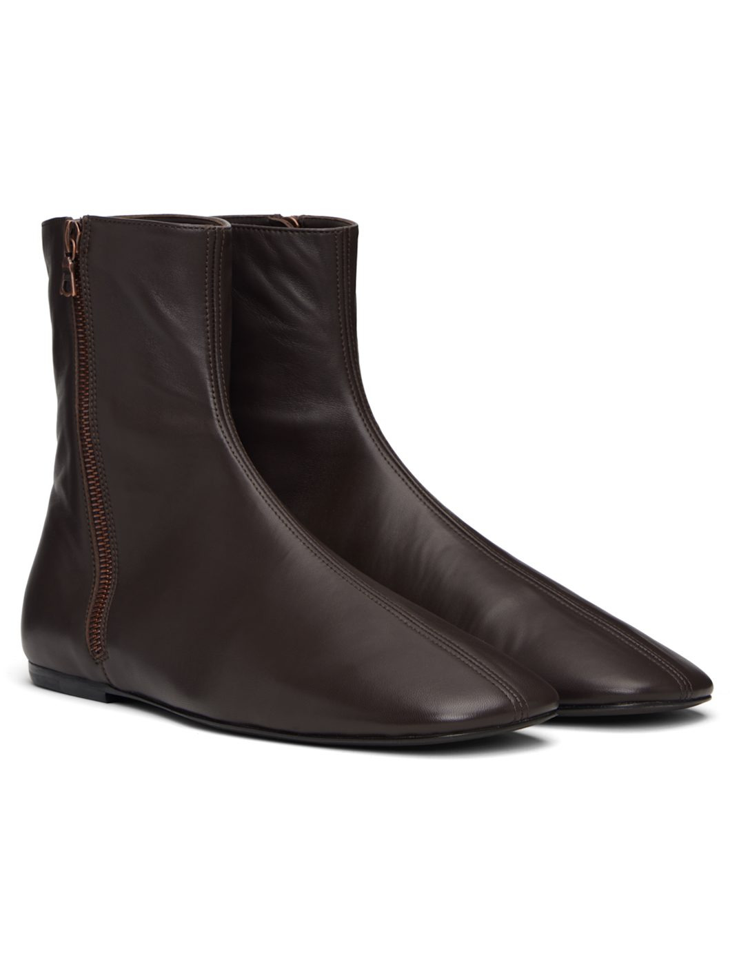 Brown Leather Sock Boots - 4