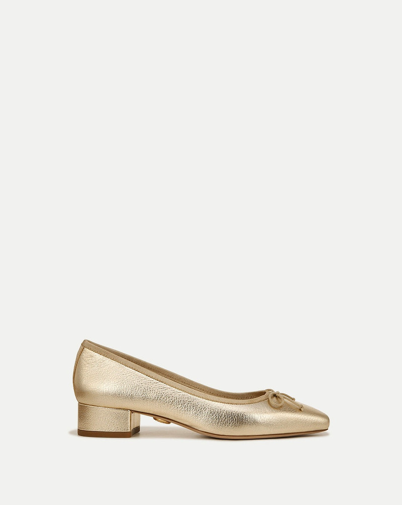CECILE METALLIC LEATHER BALLET PUMP 1