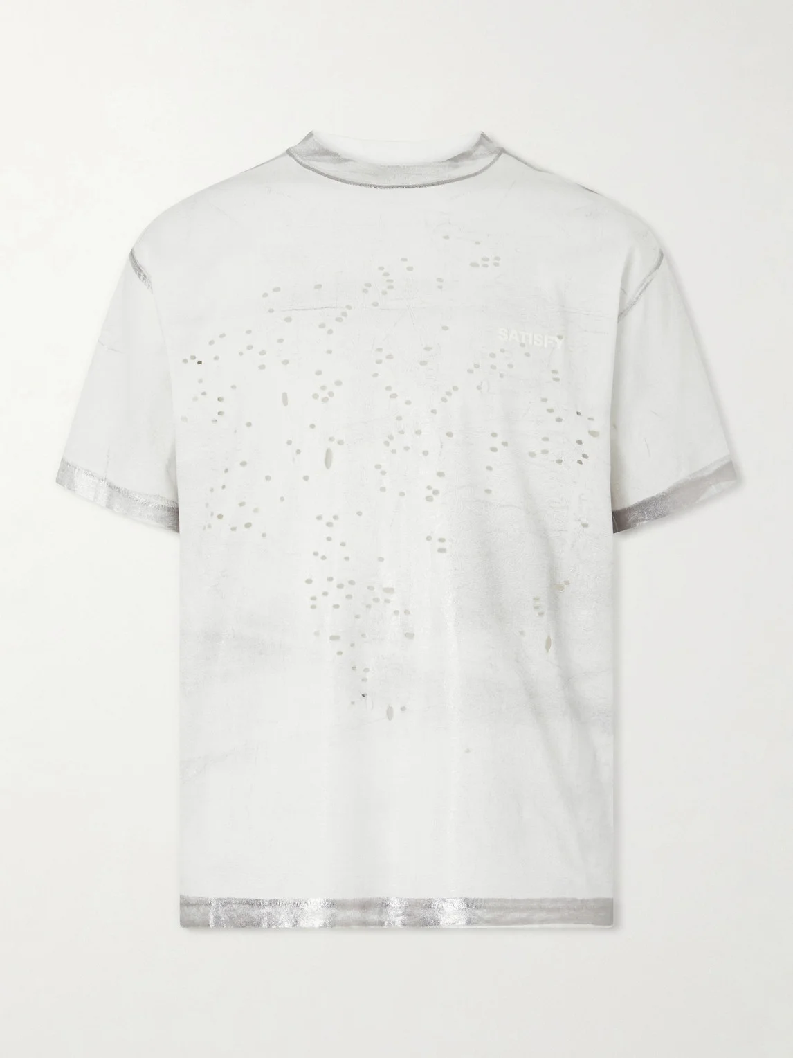 Logo-Print Distressed MothTech™ Cotton-Jersey T-Shirt - 1
