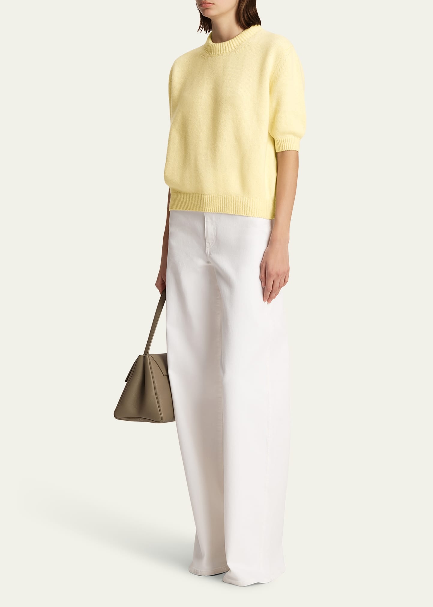 Davin Short-Sleeve Cashmere Sweater - 2