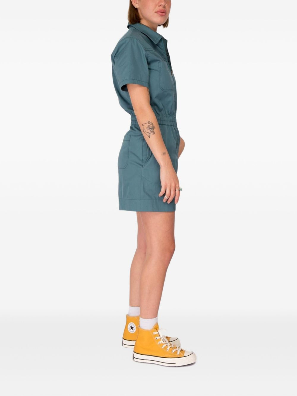 short-sleeve zip playsuit - 2
