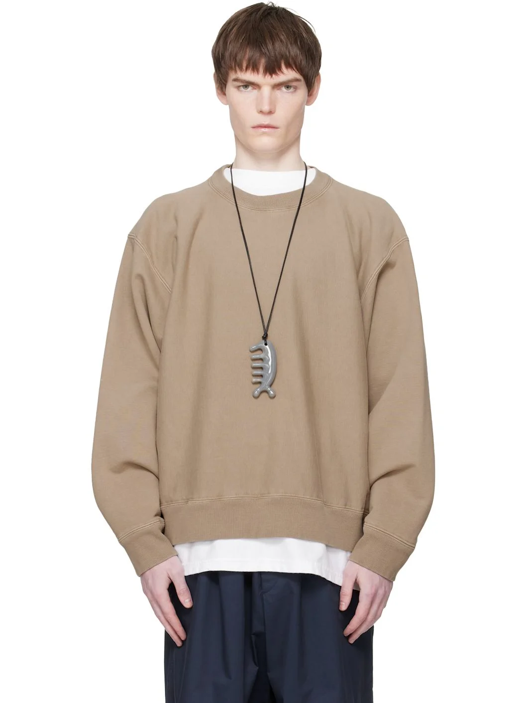 Brown Embroidered-Logo Sweatshirt - 1