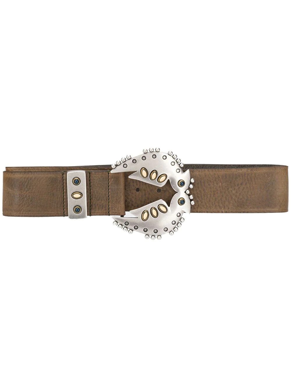 Abigail embellished leather belt - 1