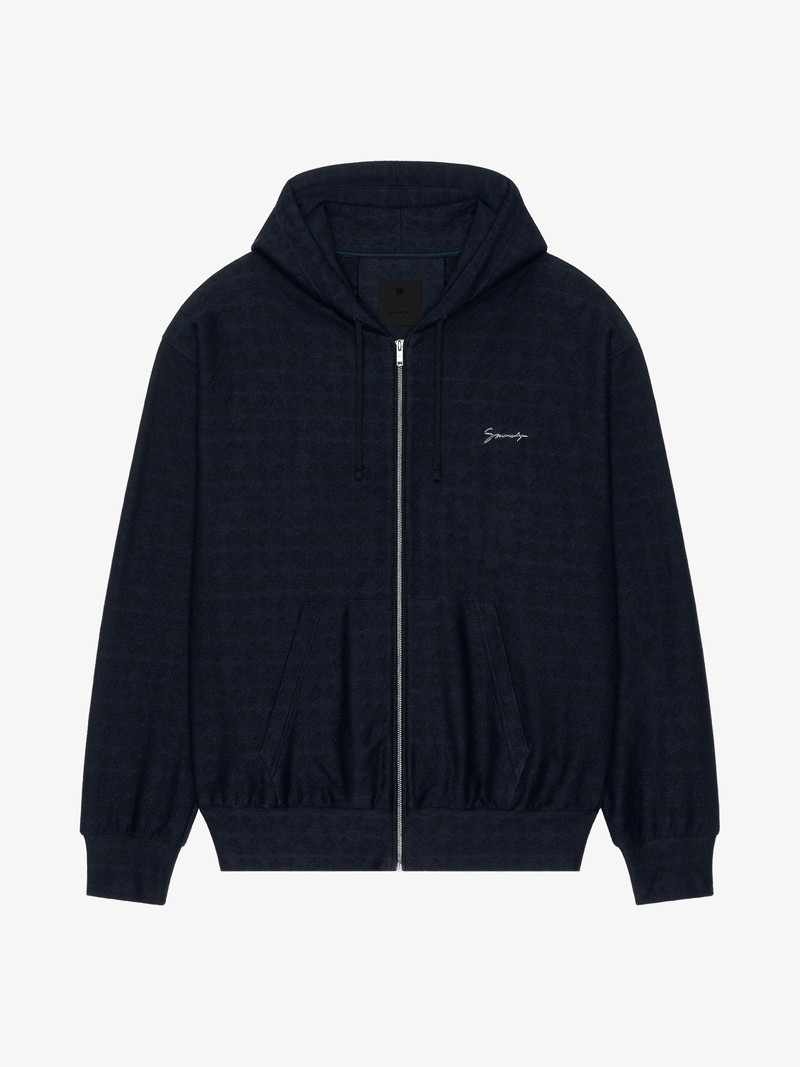 ZIPPED HOODIE IN MONOGRAM 72 JACQUARD - 1