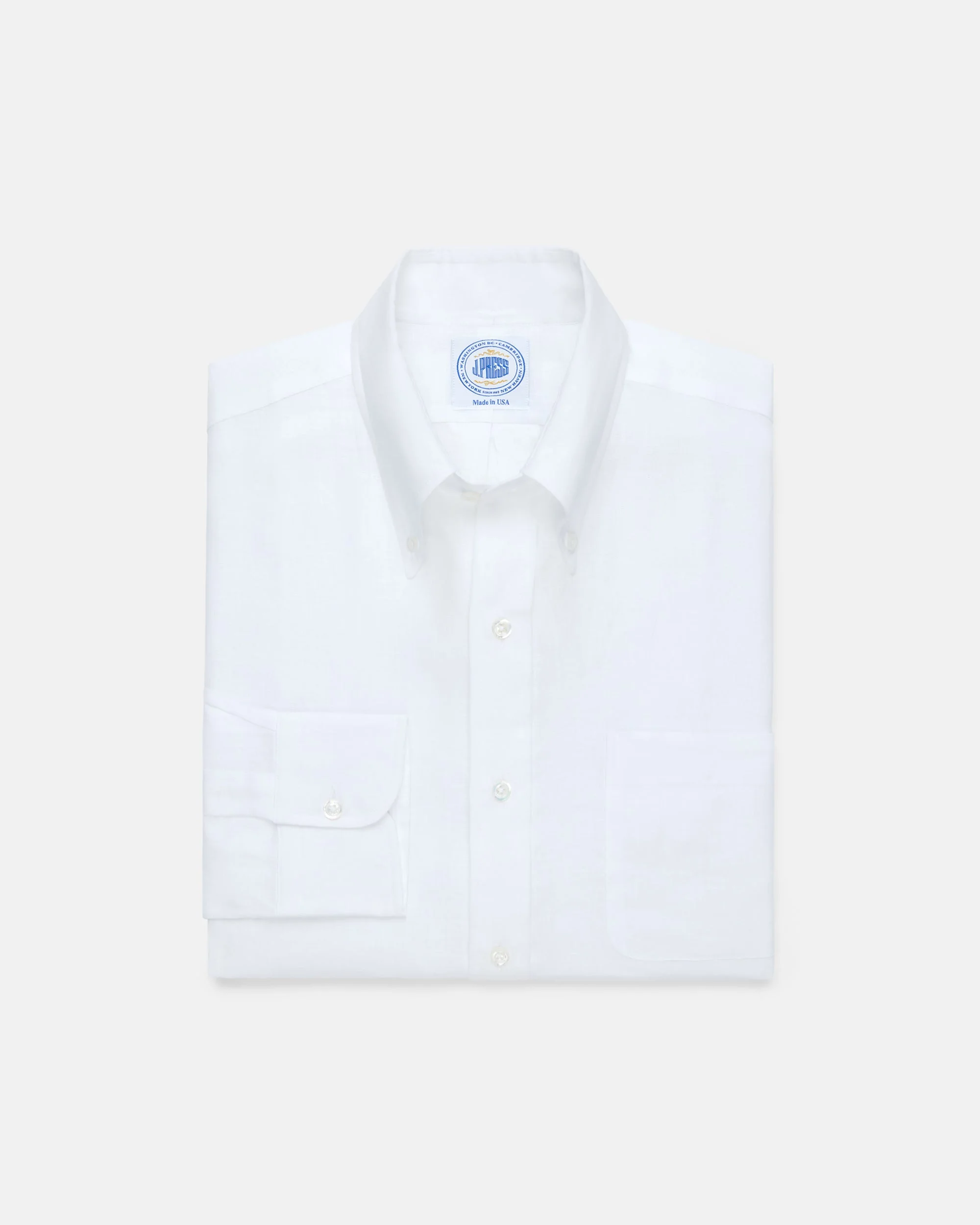 MADE-IN-USA THOMAS MASON WHITE LINEN SHIRT - 1
