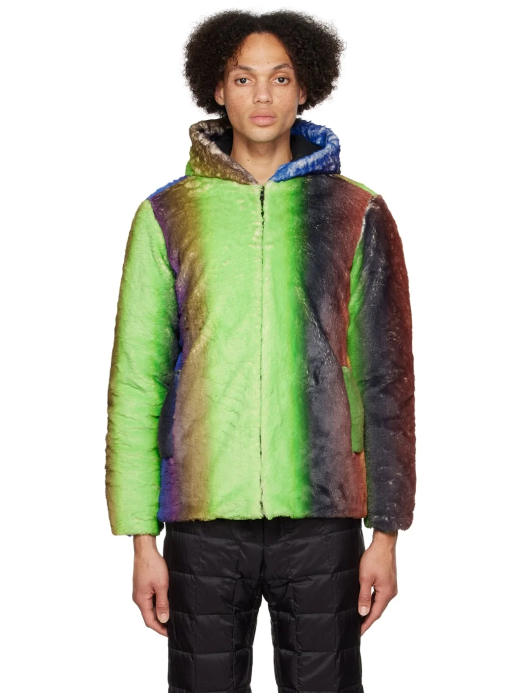 Multicolor Gradient Faux-Fur Jacket - 1