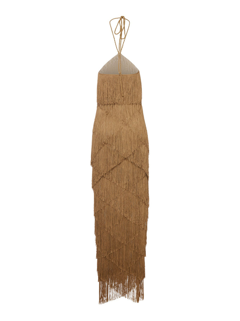 BLESS LONG HALTER DRESS WITH FRINGES outlook