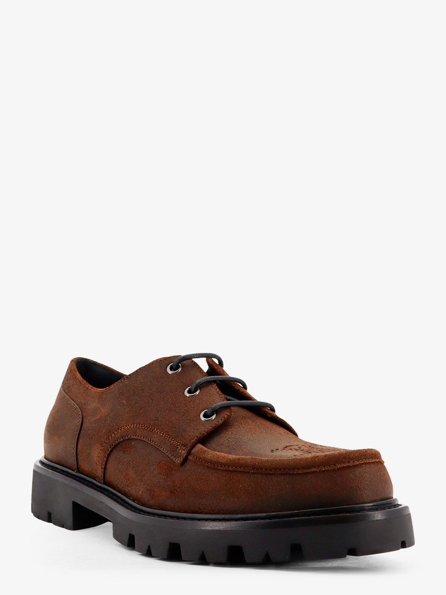 Celine Derby 35 Waxed Suede Lace Up Shoe - 2