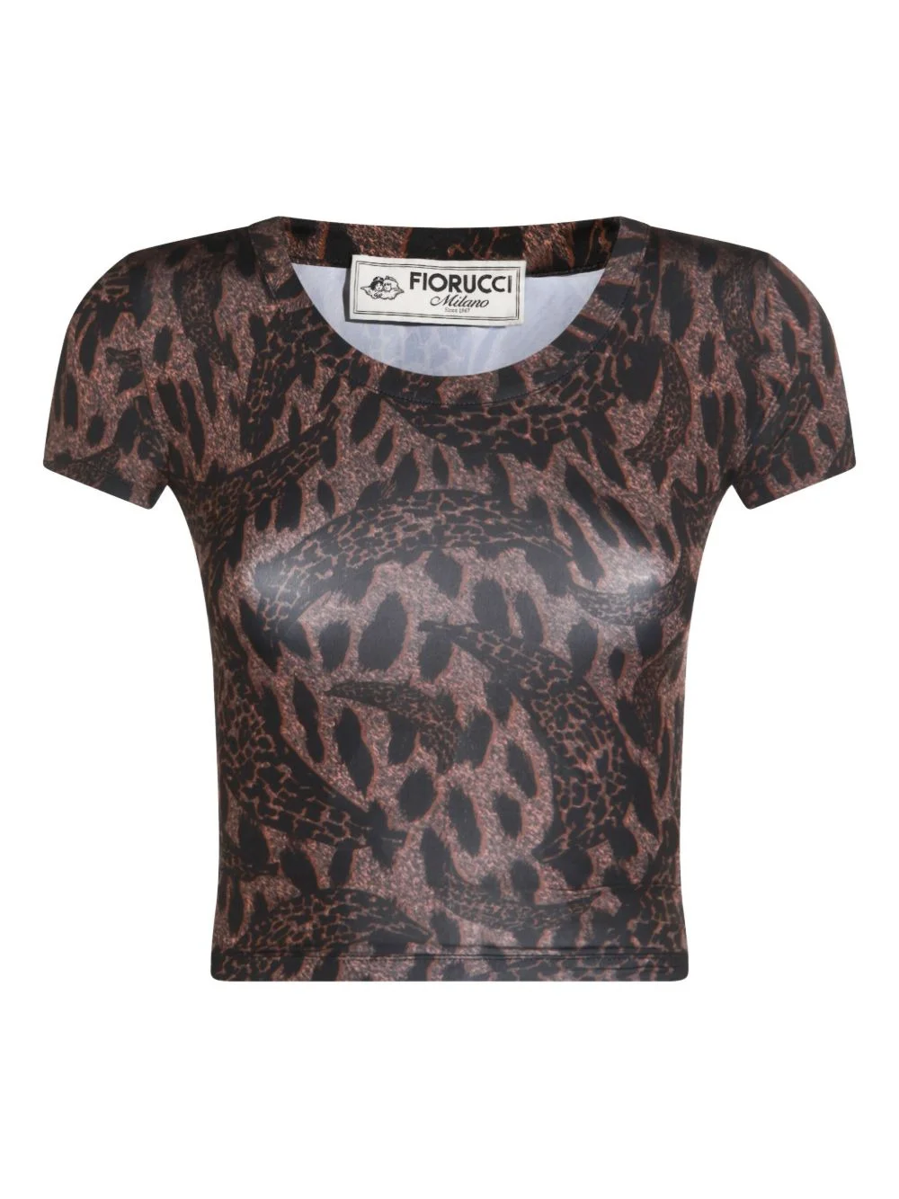 animal-print short-sleeved T-shirt - 1