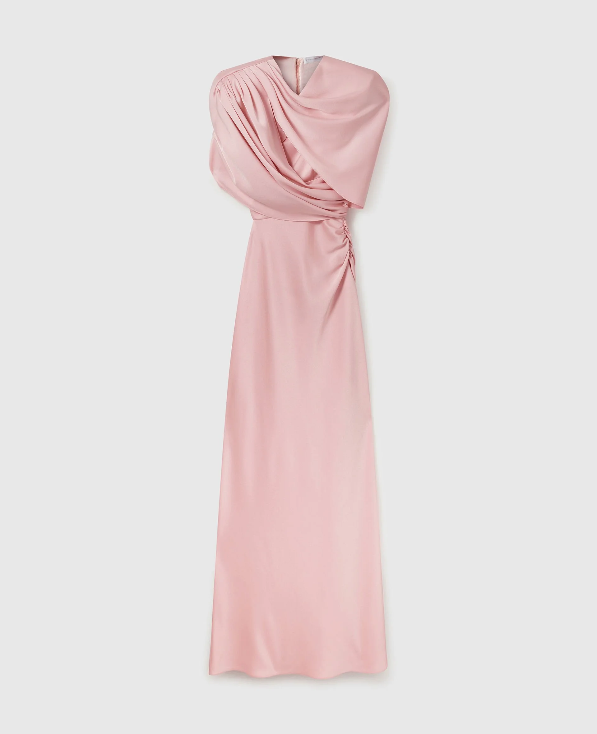 Satin Wrapped Short-Sleeve Maxi Dress - 1