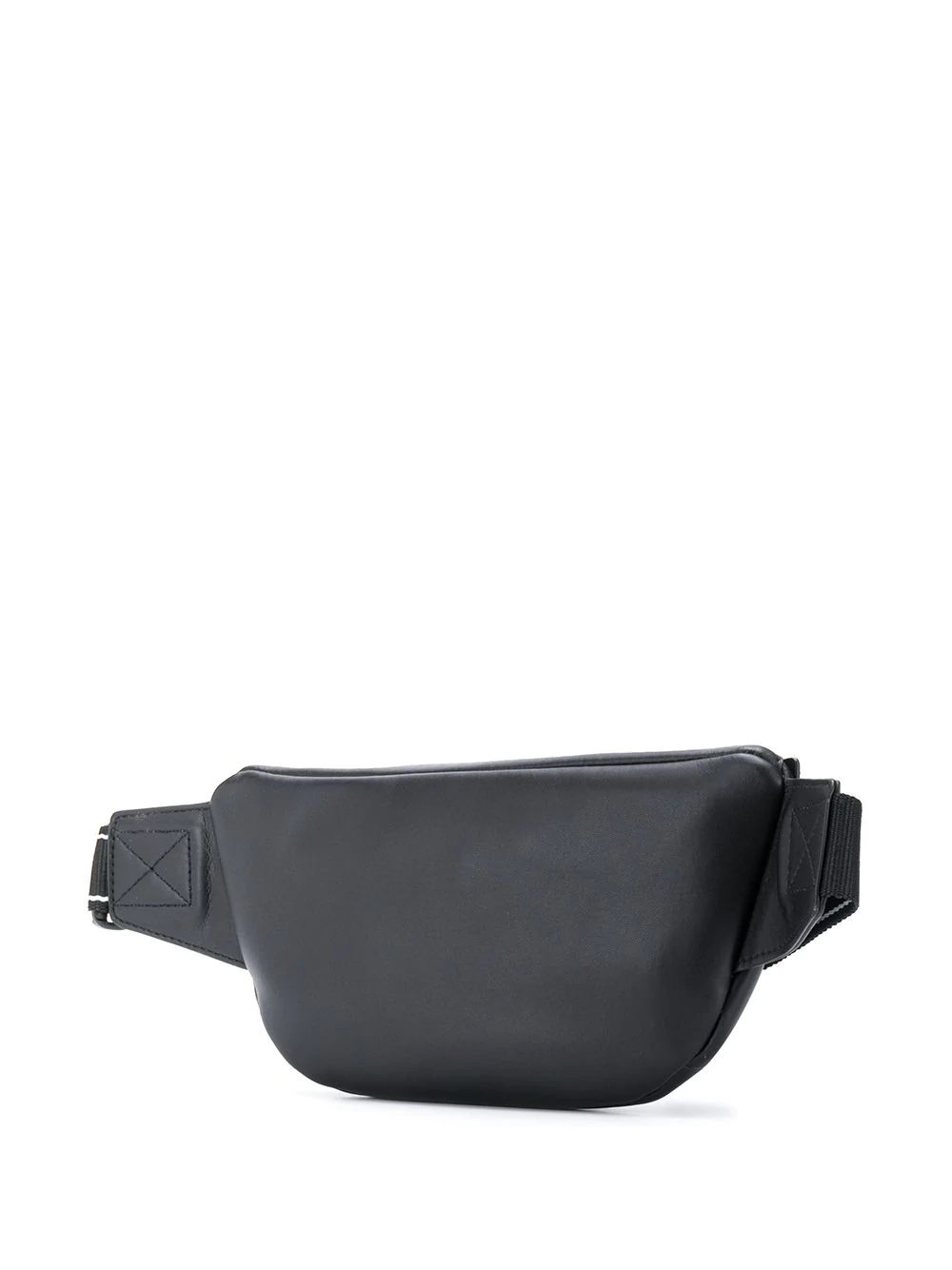 logo leather belt bag with statement zip - 3