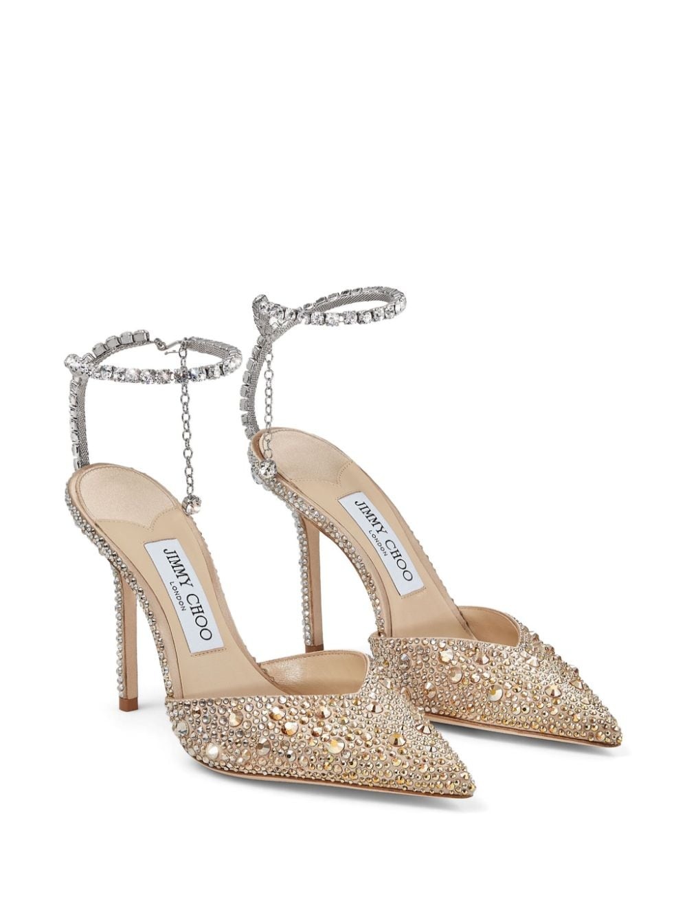 Saeda 100mm crystal-embellished pumps - 2