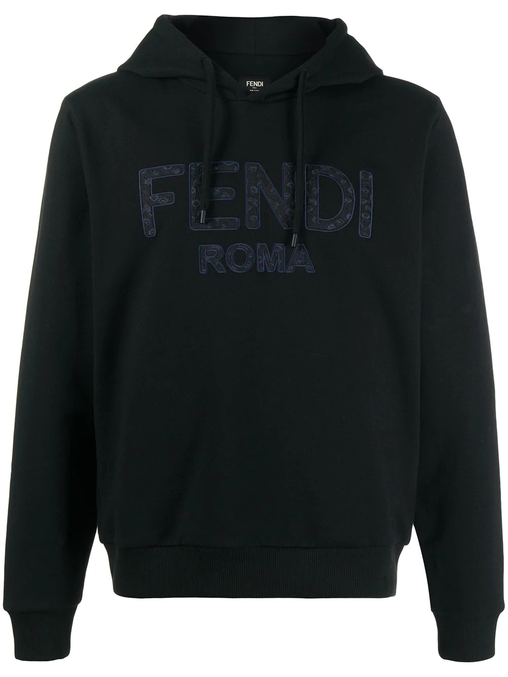 floral-embroidered logo-detail hoodie - 1