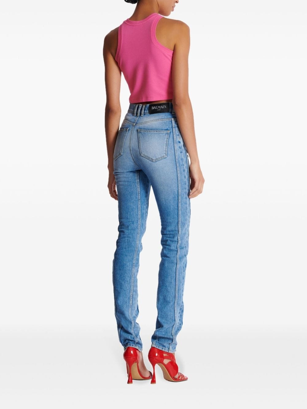 high-rise slim-cut jeans - 4