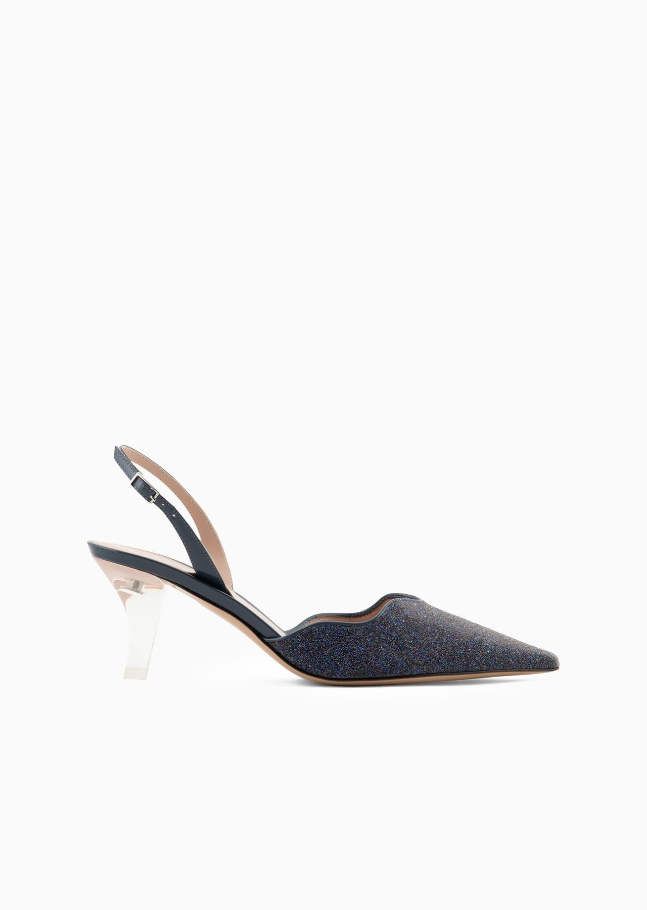 Patent leather and rhinestone slingbacks - 1