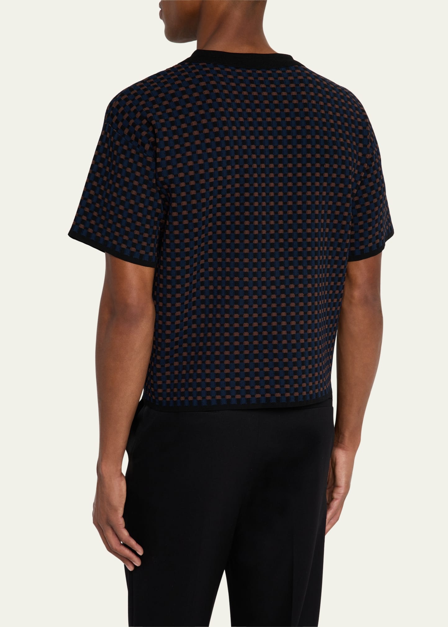 Men's Geometric Jacquard Zip Sweater - 3