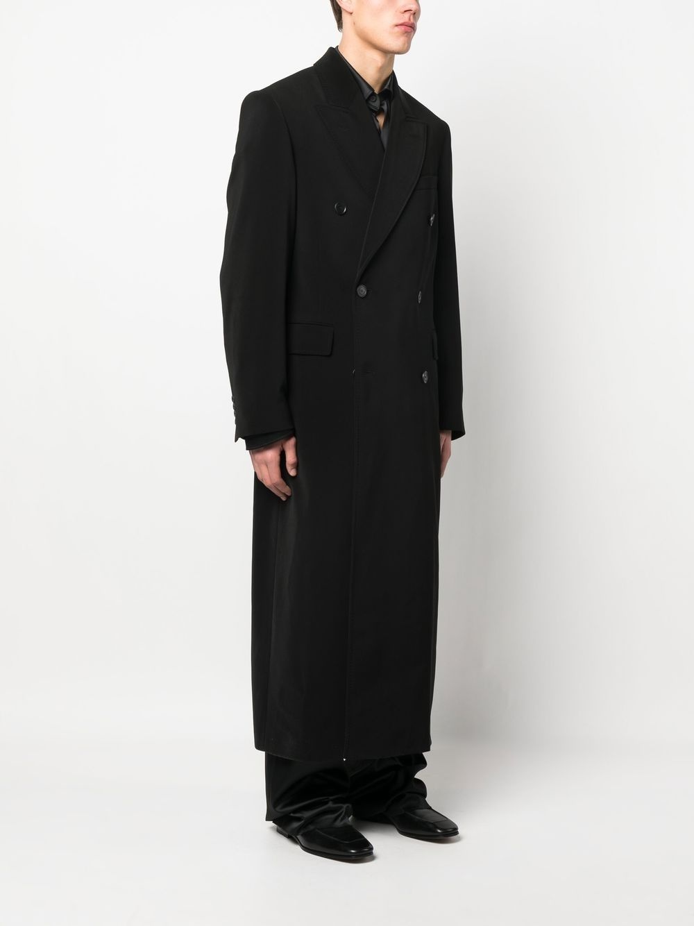 double-breasted peak-lapel coat - 3