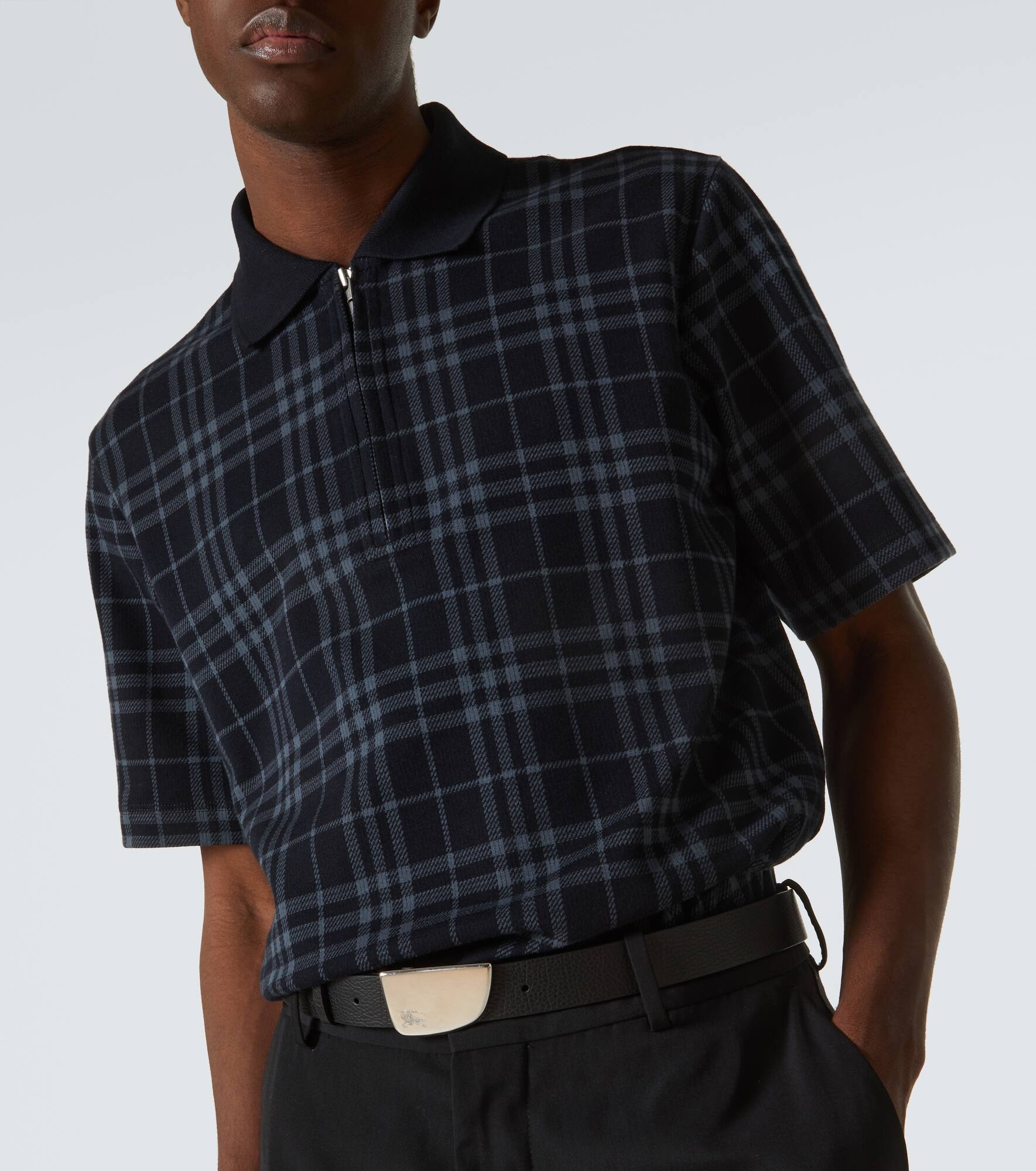 Burberry Check cotton-blend polo shirt - 5