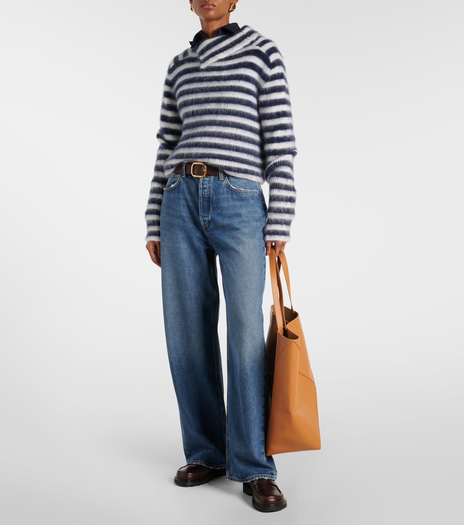 Low Slung Baggy mid-rise wide-leg jeans - 2
