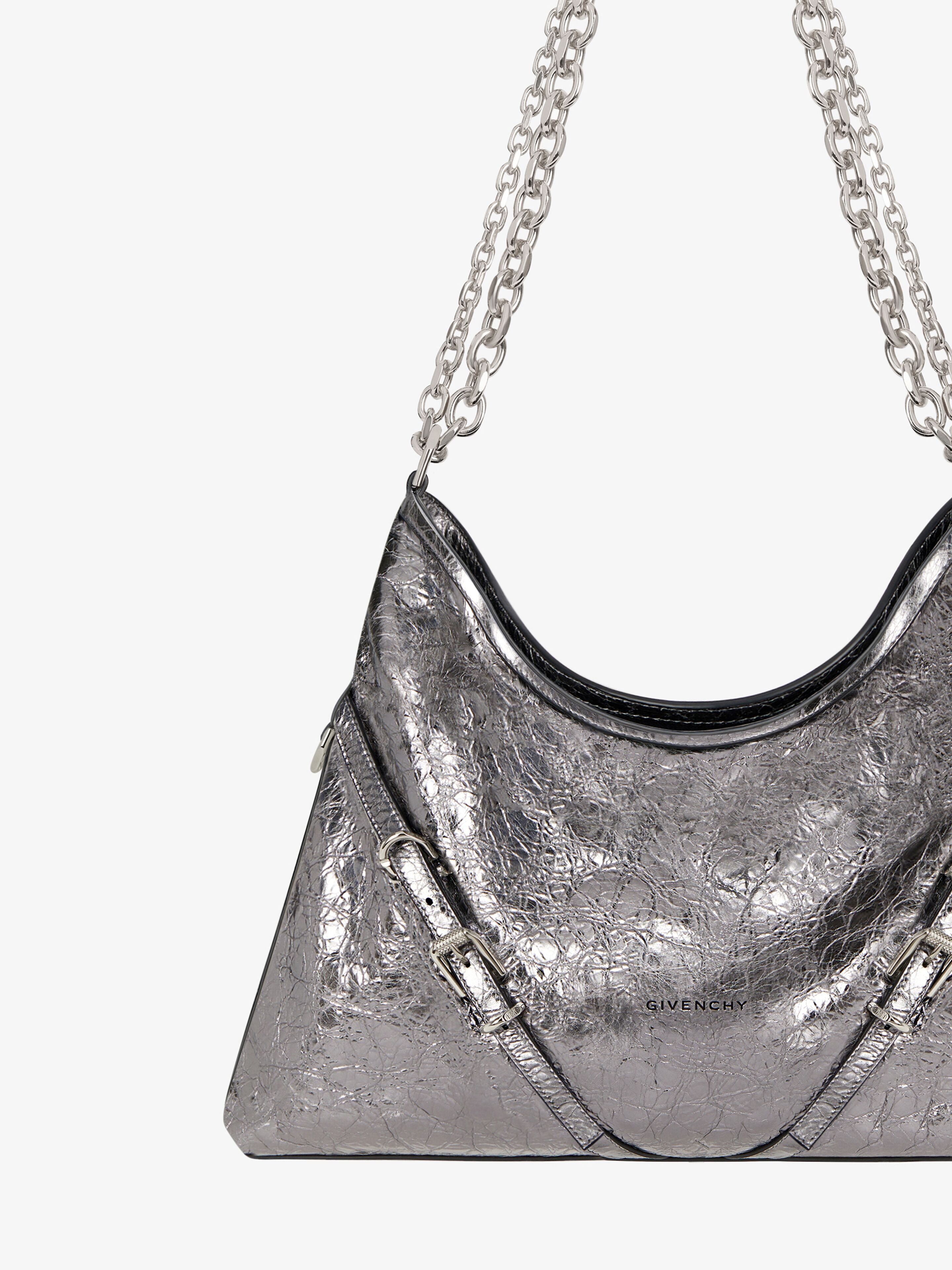 MEDIUM VOYOU CHAIN BAG IN LAMINATED LEATHER - 6