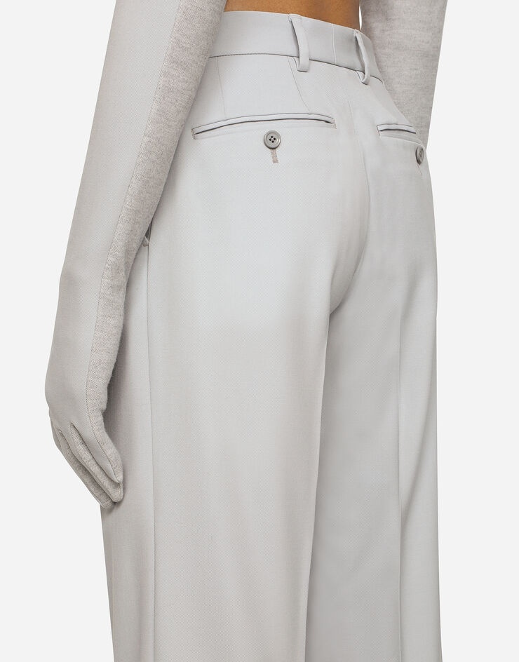 Stretch wool twill pants with straight leg - 5