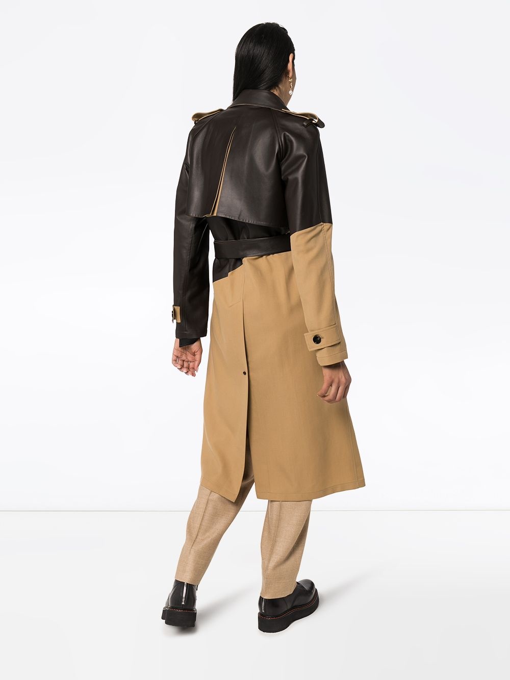 panelled trench coat - 4