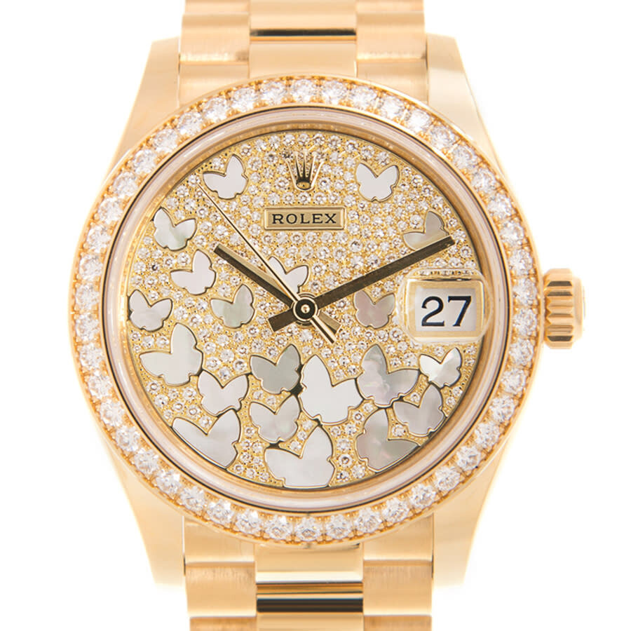 Rolex Datejust 31 Mother of Pearl Butterfly Diamond Dial Ladies President Watch 278288PAVEP - 2